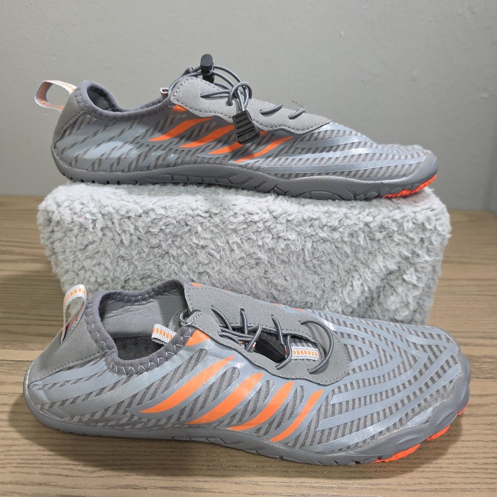 Barestep Active Unisex Gray Orange‎ Shoes Tieless Hiking Size 43 US Size 10/12